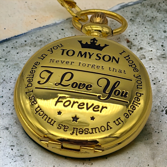 Other - Pocket Watch for Son GIFT Love Birthday Wedding Boy New Classic Gold Tone